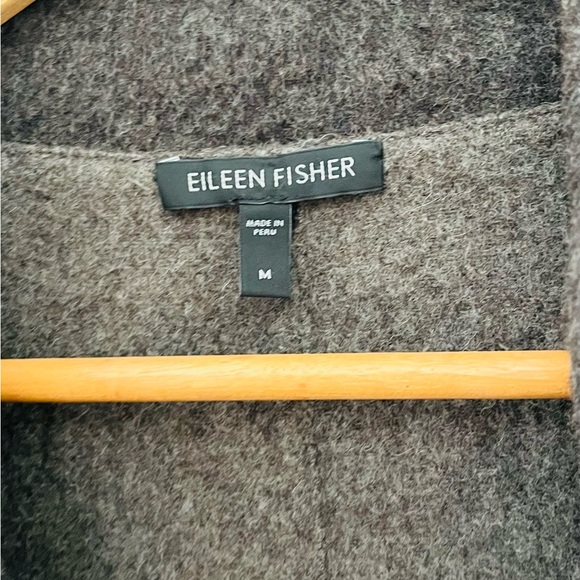 Eileen Fisher Baby Alpaca Wool Coat Grey Medium - Picture 5 of 7